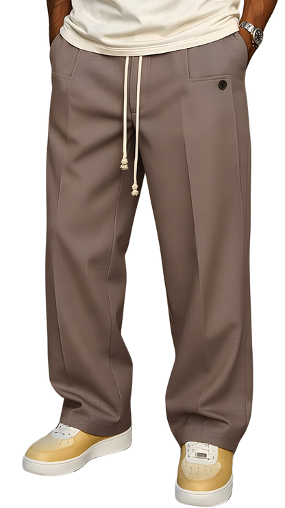 Pantalones con cordón ajustable de estilo urbano y cómodo