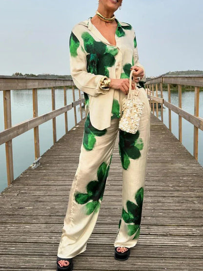 ELISA™ CONJUNTO DOS PIEZAS CAMISA + PANTALON